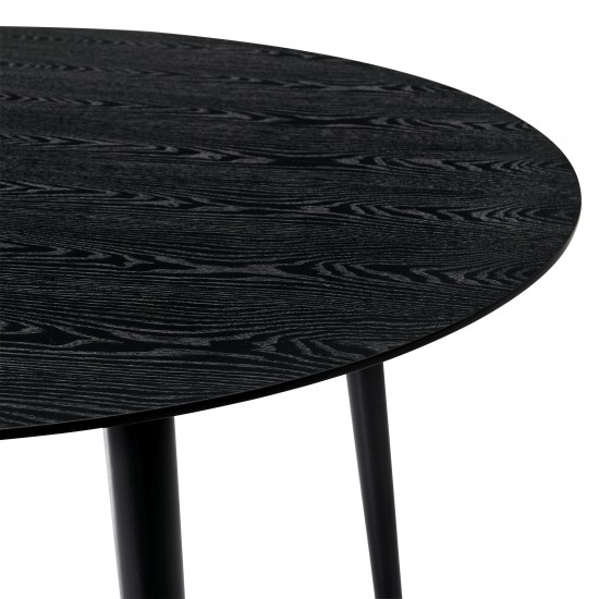 Arcadia 48" Round Dining Table in Black Wood