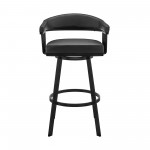 Bronson 25" Counter Height Swivel Bar Stool in Black Faux Leather