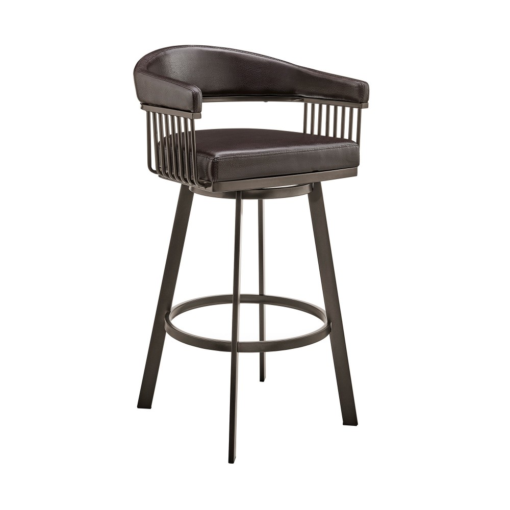 Bronson 25" Counter Height Swivel Bar Stool in Java Brown Finish