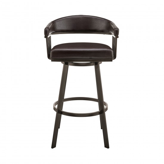 Bronson 25" Counter Height Swivel Bar Stool in Java Brown Finish