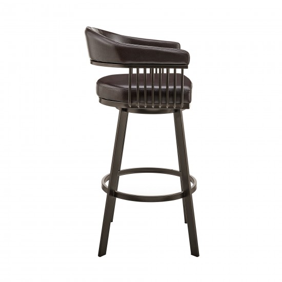 Bronson 25" Counter Height Swivel Bar Stool in Java Brown Finish