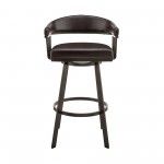 Bronson 29" Bar Height Swivel Bar Stool in Java Brown Finish