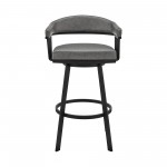 Bronson 25" Counter Height Swivel Bar Stool in Gray Faux Leather