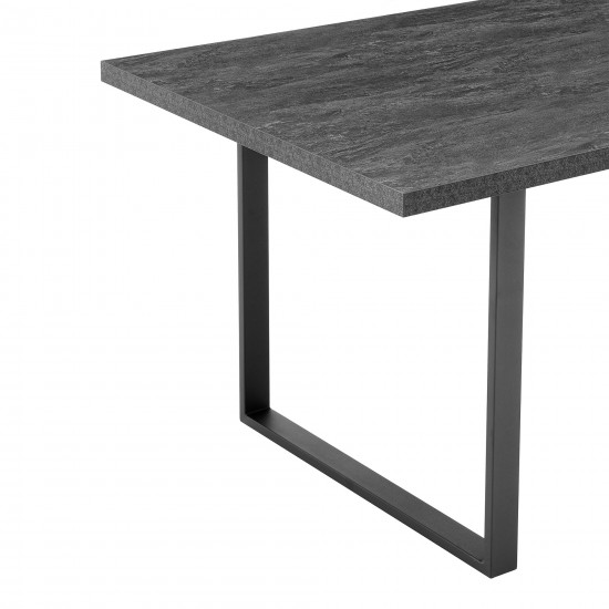 Fenton Dining Table with Charcoal Top and Black Base