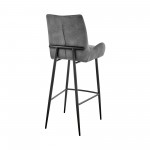 Panama 26" Counter Height Bar Stool in Charcoal Fabric and Black Finish