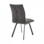 Rylee Dining Room Accent Chair in Charcoal Fabric and Black Finish - Set of 2