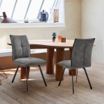 Rylee Dining Room Accent Chair in Charcoal Fabric and Black Finish - Set of 2