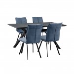 Margot and Blue Rylee 5 Piece Modern Rectangular Dining Set