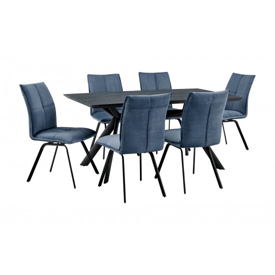 Margot and Blue Rylee 7 Piece Modern Rectangular Dining Set