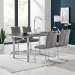 Fenton and Gray Pacific 5 Piece Modern Rectangular Dining Set with Metal Base