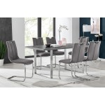 Fenton and Gray Pacific 7 Piece Modern Rectangular Dining Set with Metal Base