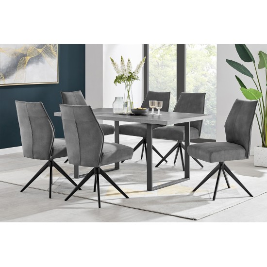 Fenton and Charcoal Monarch 7 Piece Modern Rectangular Dining Set