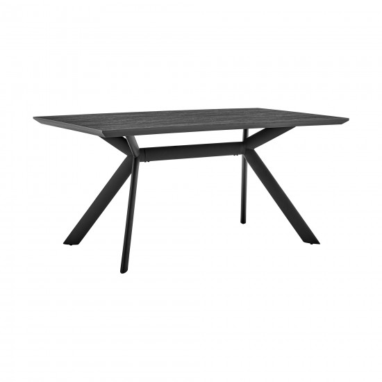 Margot Dark Gray Rectangular Dining Table with Black Finish