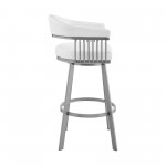 Bronson 25" Counter Height Swivel Bar Stool in Silver Finish