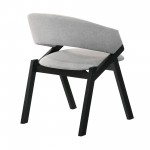 Talulah Gray Fabric and Black Veneer Dining Side Chairs - Set of 2