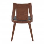 Aniston Gray Faux Leather and Walnut Wood Dining Chairs - Set of 2