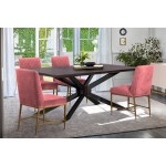 Pirate and Pink Velvet Memphis 5 Piece Modern Dining Set