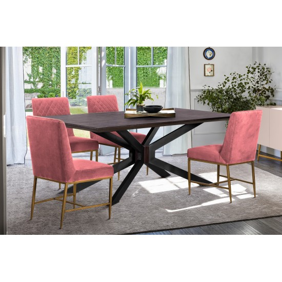Pirate and Pink Velvet Memphis 5 Piece Modern Dining Set