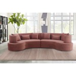 Majestic Blush Fabric Upholstered Sectional Sofa