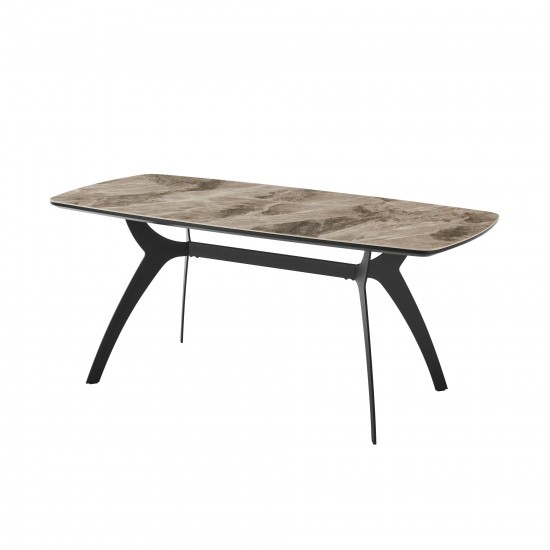 Andes Ceramic and Metal Rectangular Dining Room Table