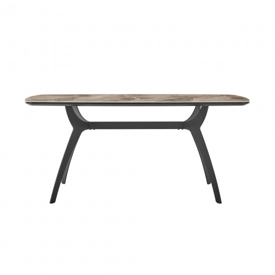 Andes Ceramic and Metal Rectangular Dining Room Table