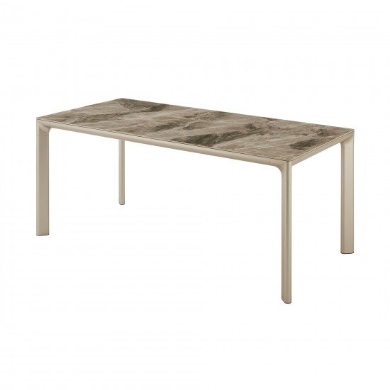 Otello Ceramic and Metal Rectangular Dining Room Table