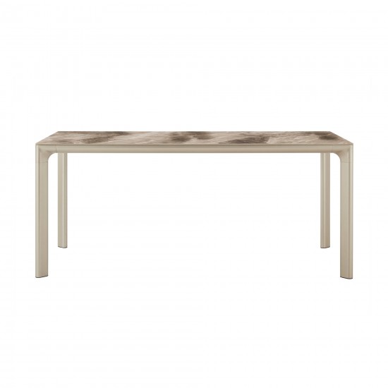 Otello Ceramic and Metal Rectangular Dining Room Table