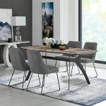 Andes and Quartz Gray Fabric 5 Piece Rectangular Dining Set