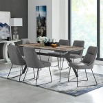 Andes and Quartz Gray Fabric 7 Piece Rectangular Dining Set