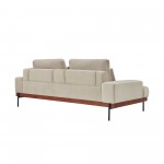 Monet 86" Mid-Century Modern Beige Velvet Sofa