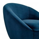 Yves Navy Velvet Swivel Accent Chair with Gold Base