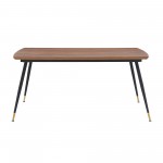 Messina Modern Walnut and Metal Dining Room Table