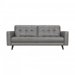 Daeson 86" Mid-Century Modern Gray Genuine Leather Square Arm Sofa