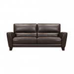 Kester 81" Square Arm Espresso Genuine Leather Sofa