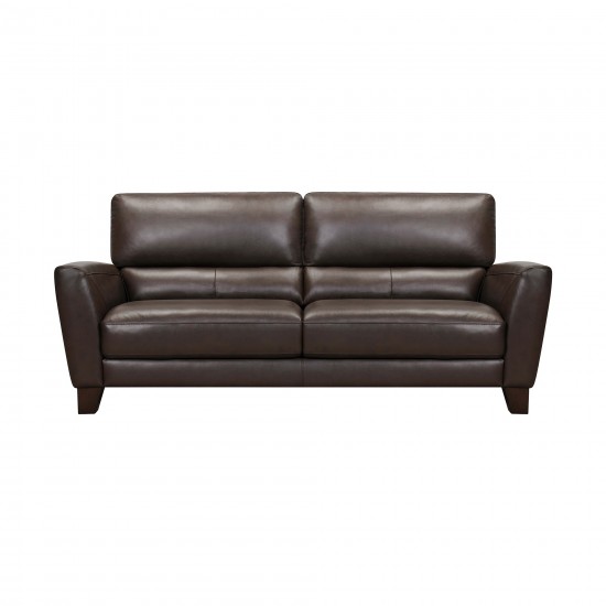 Kester 81" Square Arm Espresso Genuine Leather Sofa