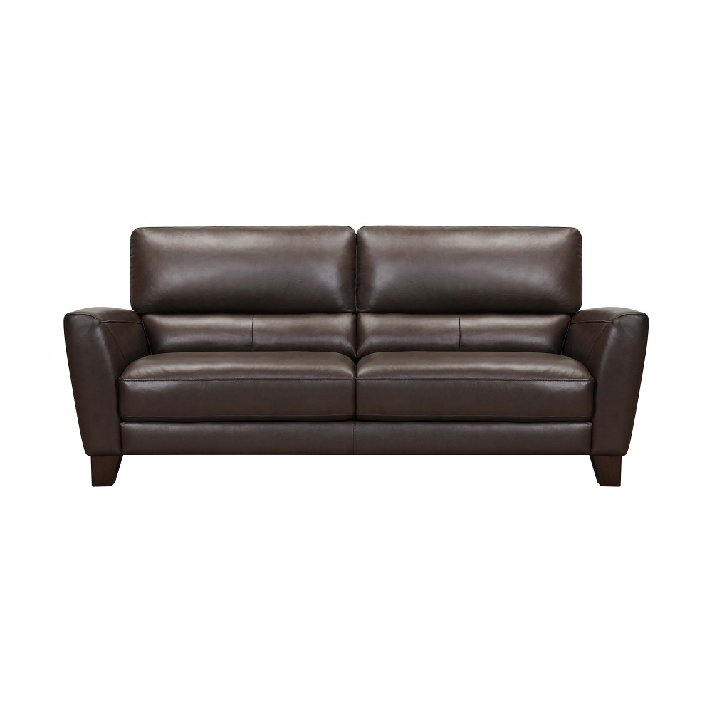 Kester 81" Square Arm Espresso Genuine Leather Sofa