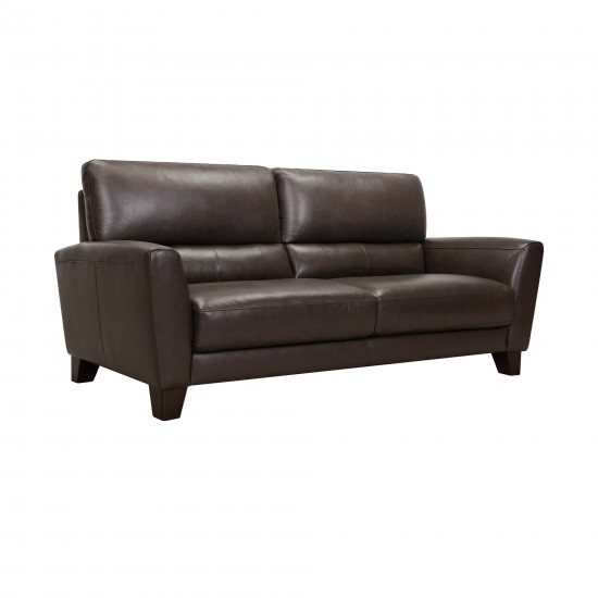 Kester 81" Square Arm Espresso Genuine Leather Sofa