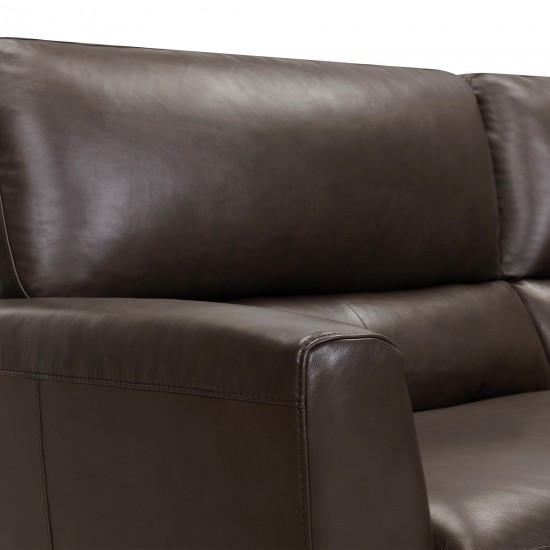 Kester 81" Square Arm Espresso Genuine Leather Sofa