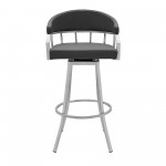 Palmdale Swivel Modern Slate Grey Faux Leather 26" Barstool