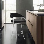 Palmdale Swivel Modern Black Faux Leather 26" Barstool