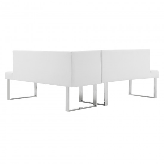 Amanda 3 Piece White Rectangular Dining Set