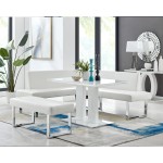 Amanda 3 Piece White Rectangular Dining Set