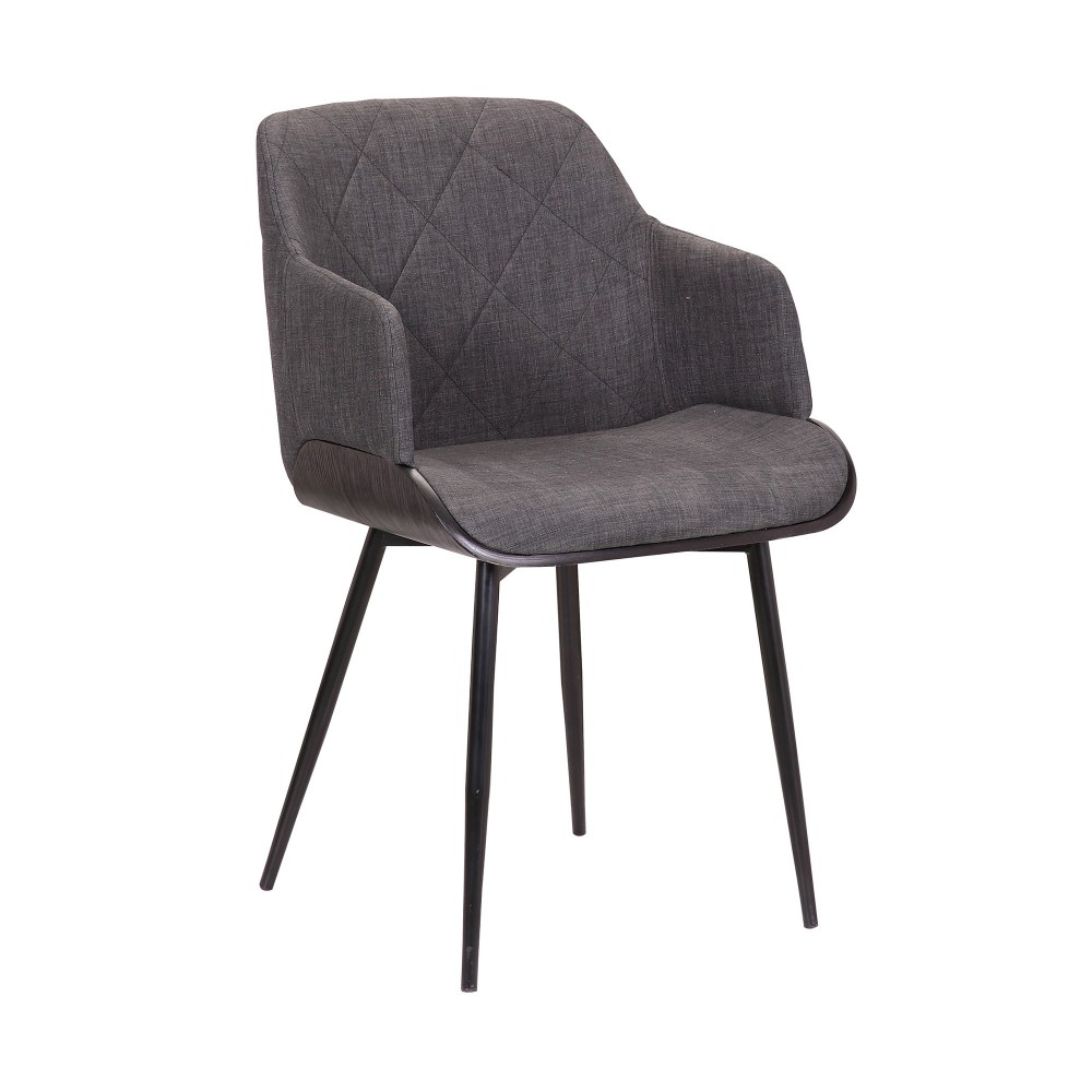 Jaida Charcoal Cushion Side Chair in Black Powder Coated Finish