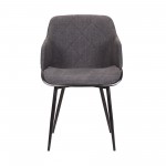 Jaida Charcoal Cushion Side Chair in Black Powder Coated Finish