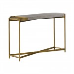 Dua Gray Concrete Console Table with Antique Brass