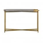 Dua Gray Concrete Console Table with Antique Brass