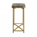 Dua Gray Concrete Console Table with Antique Brass