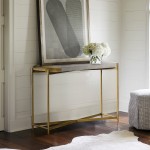 Dua Gray Concrete Console Table with Antique Brass