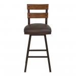 Saugus 26" Counter Height Metal Swivel Barstool in Bandero Espresso Fabric