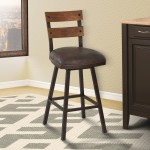 Saugus 26" Counter Height Metal Swivel Barstool in Bandero Espresso Fabric